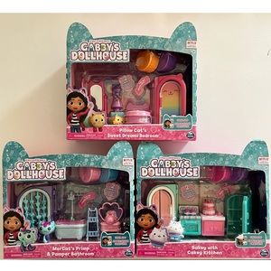 Gabby’s Dollhouse 3 rooms set bundle